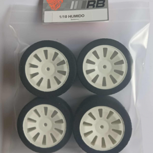 HUMIDO Pneus 1/10 éme touring 200mm avant 26mm une paire arrière 30mm une paire  Sur jante blanche