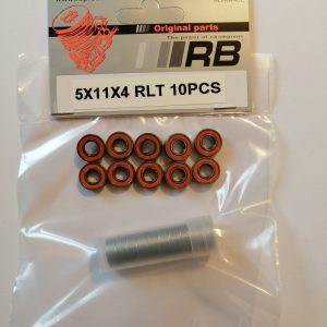 5x11x4 RLT (10PCS) RB Roulements étanche, flasque orange, tube d